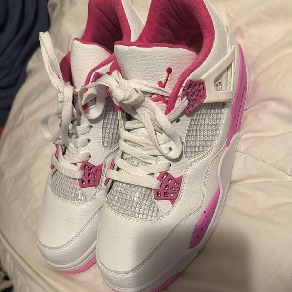 Jordan Women's White and Pink Sneakers